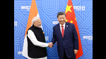 Chinese President Xi Jinping and India Prime Minister Narendra Modi meet on the sidelines of the BRICS summit in Kazan, Russia October 23, 2024. China Daily via REUTERS (VIA REUTERS) Chinese President Xi Jinping and India Prime Minister Narendra Modi meet on the sidelines of the BRICS summit in Kazan, Russia October 23, 2024. China Daily via REUTERS (VIA REUTERS)