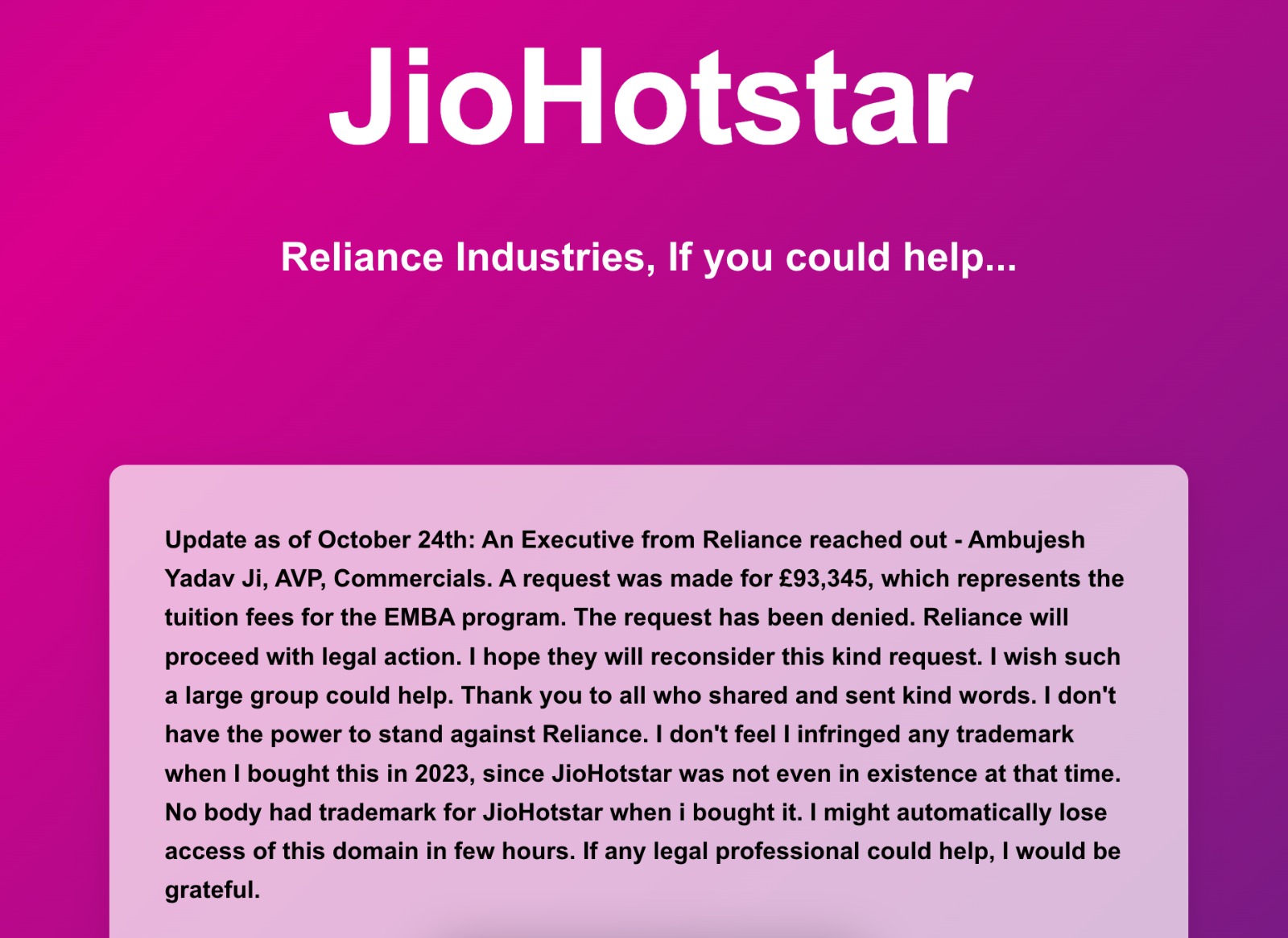 Update posted on website. Update posted on website.