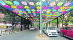 The Sector 17 plaza, which has been decorated with over 5.000 colourful hanging umbrellas. (SANT ARORA/HT) The Sector 17 plaza, which has been decorated with over 5.000 colourful hanging umbrellas. (SANT ARORA/HT)