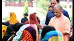 UP CM Yogi Adityanath at a Janata Darshan event in Gorakhpur on Sunday. (HT photo) UP CM Yogi Adityanath at a Janata Darshan event in Gorakhpur on Sunday. (HT photo)