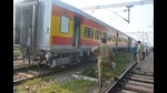 The derailed bogies in Pratapgarh. (HT Photo) The derailed bogies in Pratapgarh. (HT Photo)