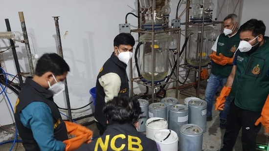 NCB said the raid was conducted following information that a laboratory had been established in the NCR for production of synthetic drugs NCB said the raid was conducted following information that a laboratory had been established in the NCR for production of synthetic drugs