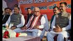 Union power minister Manohar Lal Khattar at an event in Karnal on Friday. (HT photo) Union power minister Manohar Lal Khattar at an event in Karnal on Friday. (HT photo)