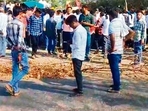 Officials said irate villagers attacked the tiger with stones and sharp objects. (HT Photo) Officials said irate villagers attacked the tiger with stones and sharp objects. (HT Photo)
