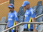 India's head coach Gautam Gambhir (L) and assistant coach Ryan Neil ten Doeschate(AFP) India's head coach Gautam Gambhir (L) and assistant coach Ryan Neil ten Doeschate(AFP)