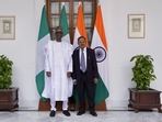National security advisor Ajit Doval with his Nigerian counterpart Nuhu Ribadu. National security advisor Ajit Doval with his Nigerian counterpart Nuhu Ribadu.