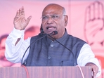 Congress President Mallikarjun Kharge addresses a public meeting for the Jharkhand Assembly elections, in Hazaribagh on Tuesday. (ANI PHOTO) Congress President Mallikarjun Kharge addresses a public meeting for the Jharkhand Assembly elections, in Hazaribagh on Tuesday. (ANI PHOTO)