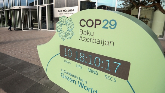 FILE PHOTO: A countdown display for the COP29 United Nations Climate Change Conference is set in Baku, Azerbaijan October 31, 2024. REUTERS/Aziz Karimov/File Photo(REUTERS)