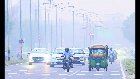 A thick cover of haze continued to envelope Chandigarh on Thursday as the air quality remained in the very poor category for the second consecutive day. (Keshav Singh/HT) A thick cover of haze continued to envelope Chandigarh on Thursday as the air quality remained in the very poor category for the second consecutive day. (Keshav Singh/HT)