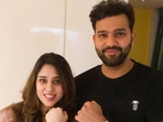 Rohit Sharma with wife Ritika Sajdeh(Twitter/Rohit Sharma) Rohit Sharma with wife Ritika Sajdeh(Twitter/Rohit Sharma)