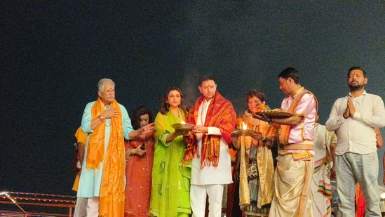 They were accompanied by Raghav's mother and family members.(HT Photos) They were accompanied by Raghav's mother and family members.(HT Photos)