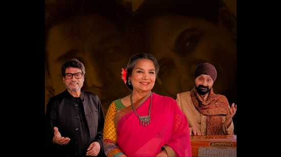 Publicity still for Kaifi Aur Main featuring Kanwaljeet Singh (left), Shabana Azmi and Jaswinder Singh (Courtesy Kaifi Aur Main production team) Publicity still for Kaifi Aur Main featuring Kanwaljeet Singh (left), Shabana Azmi and Jaswinder Singh (Courtesy Kaifi Aur Main production team)