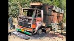The burnt truck after it was attacked by miscreants. (Sourced photo) The burnt truck after it was attacked by miscreants. (Sourced photo)