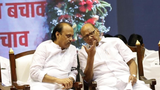 Ajit Pawar with his uncle, veteran politician Sharad Pawar (HT FILE PHOTO) Ajit Pawar with his uncle, veteran politician Sharad Pawar (HT FILE PHOTO)