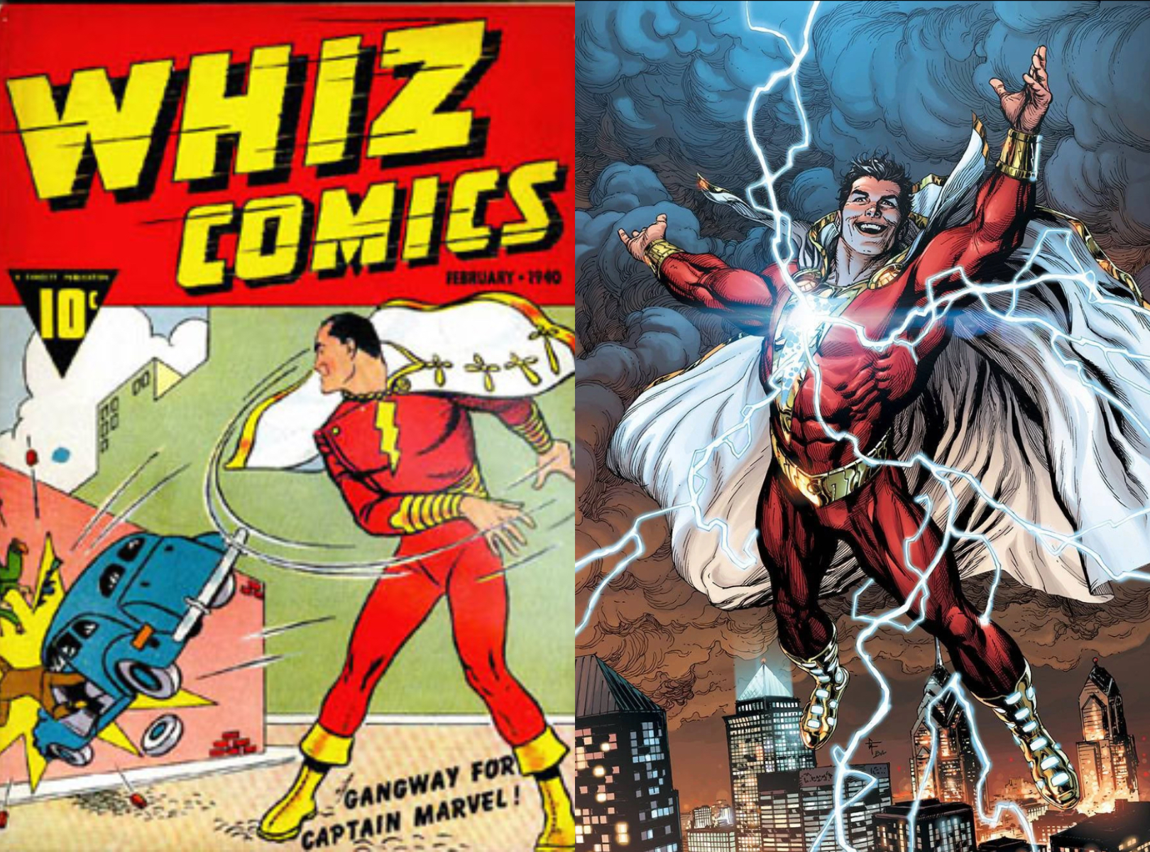 The evolution of Shazam!'s costume The evolution of Shazam!'s costume
