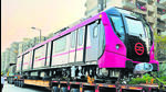 The six-coach Metro train. (HT Photo) The six-coach Metro train. (HT Photo)