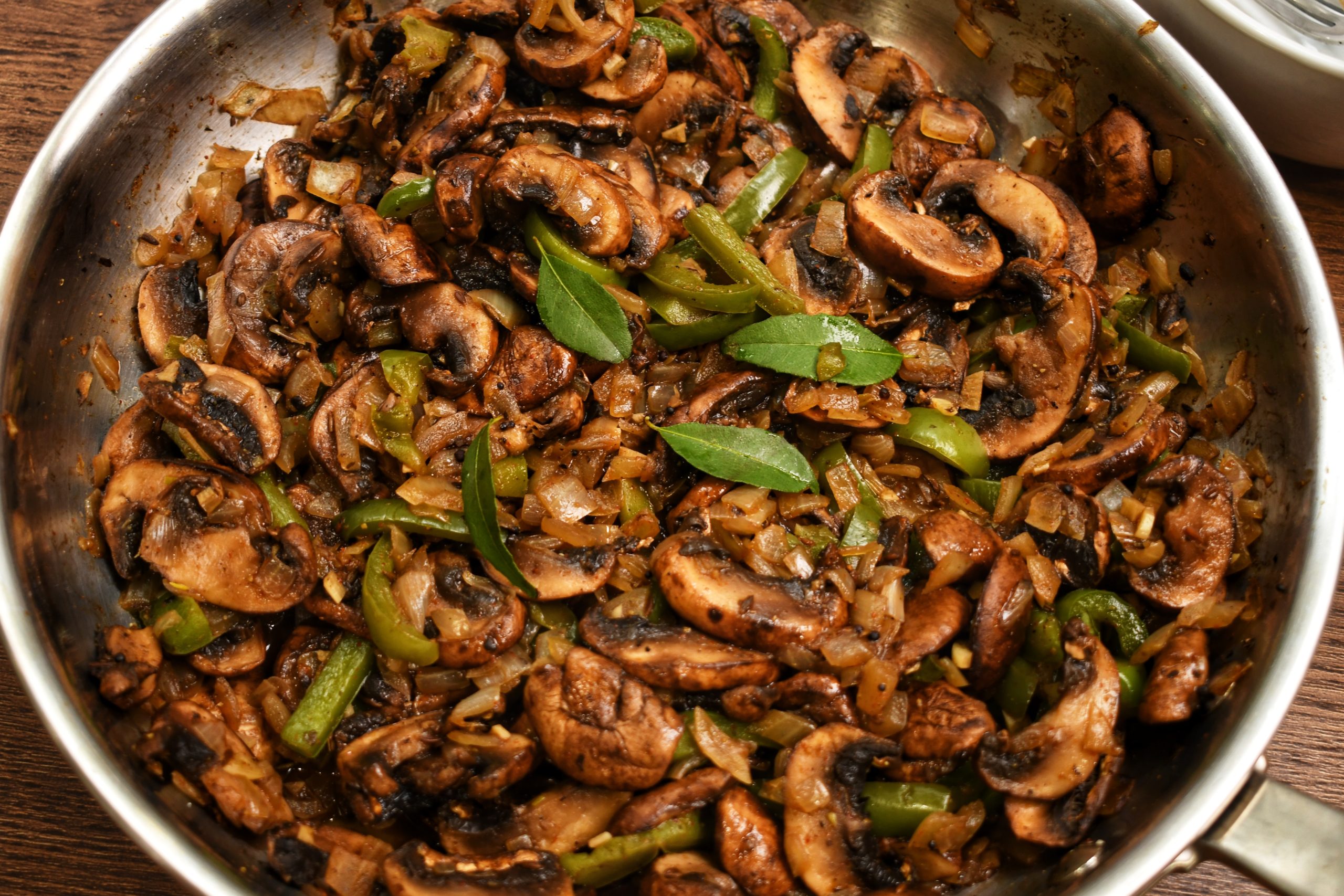 South Indian mushroom pepper fry South Indian mushroom pepper fry