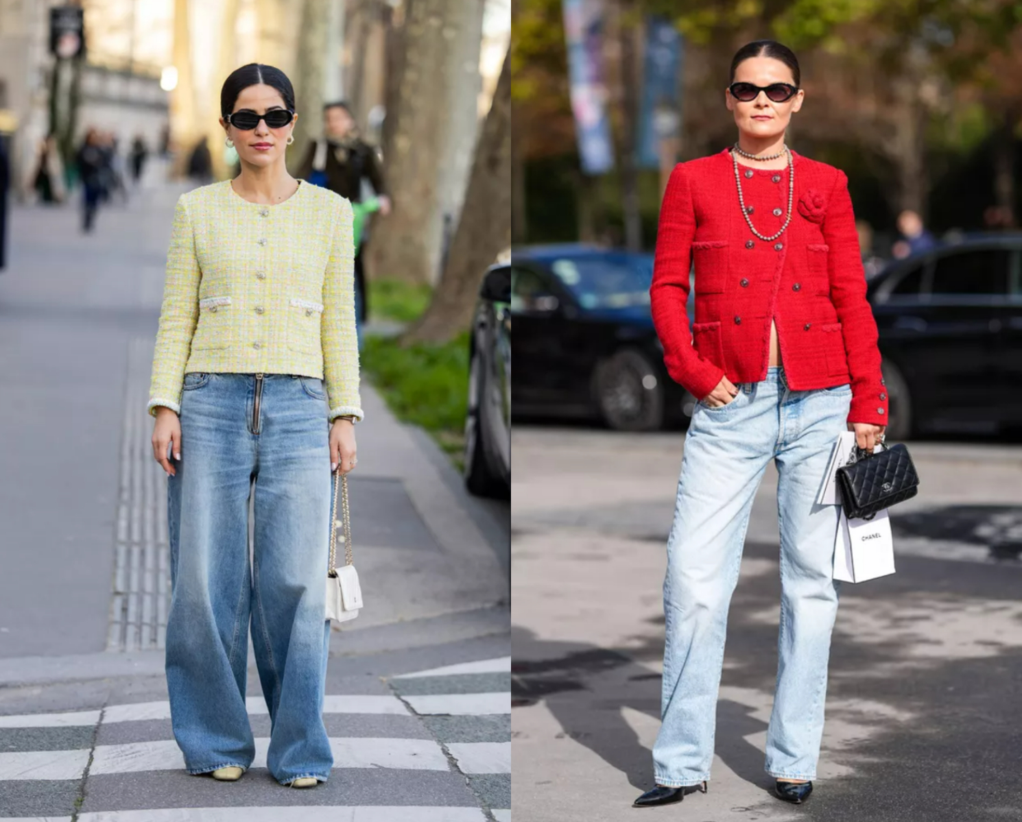 Casual chic tweed pairings Casual chic tweed pairings