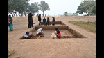 The site of excavation at Banarsiha Kala in Maharajganj showing remains of the Kushana, Sunga and Maurya periods. (HT) The site of excavation at Banarsiha Kala in Maharajganj showing remains of the Kushana, Sunga and Maurya periods. (HT)