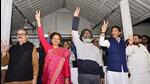 Jharkhand chief minister Hemant Soren with his wife and JMM leader Kalpana Soren and Congress' Jharkhand in-charge Ghulam Ahmad Mir in Ranchi on Saturday. (PTI) Jharkhand chief minister Hemant Soren with his wife and JMM leader Kalpana Soren and Congress' Jharkhand in-charge Ghulam Ahmad Mir in Ranchi on Saturday. (PTI)