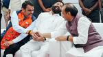 Maharashtra chief minister Eknath Shinde with deputy chief ministers Devendra Fadnavis and Ajit Pawar at an election rally. (Devendra Fadnavis-X/ File Photo) Maharashtra chief minister Eknath Shinde with deputy chief ministers Devendra Fadnavis and Ajit Pawar at an election rally. (Devendra Fadnavis-X/ File Photo)