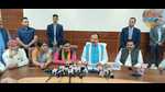 Deputy CM Keshav Prasad Maurya talking to media persons in Prayagraj on Tuesday (HT photo) Deputy CM Keshav Prasad Maurya talking to media persons in Prayagraj on Tuesday (HT photo)