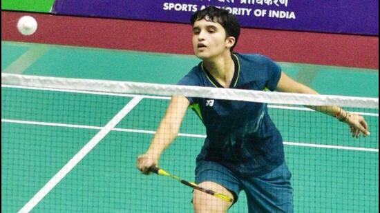 Unnati Hooda in action during Syed Modi International in Lucknow on Friday. (HT) Unnati Hooda in action during Syed Modi International in Lucknow on Friday. (HT)