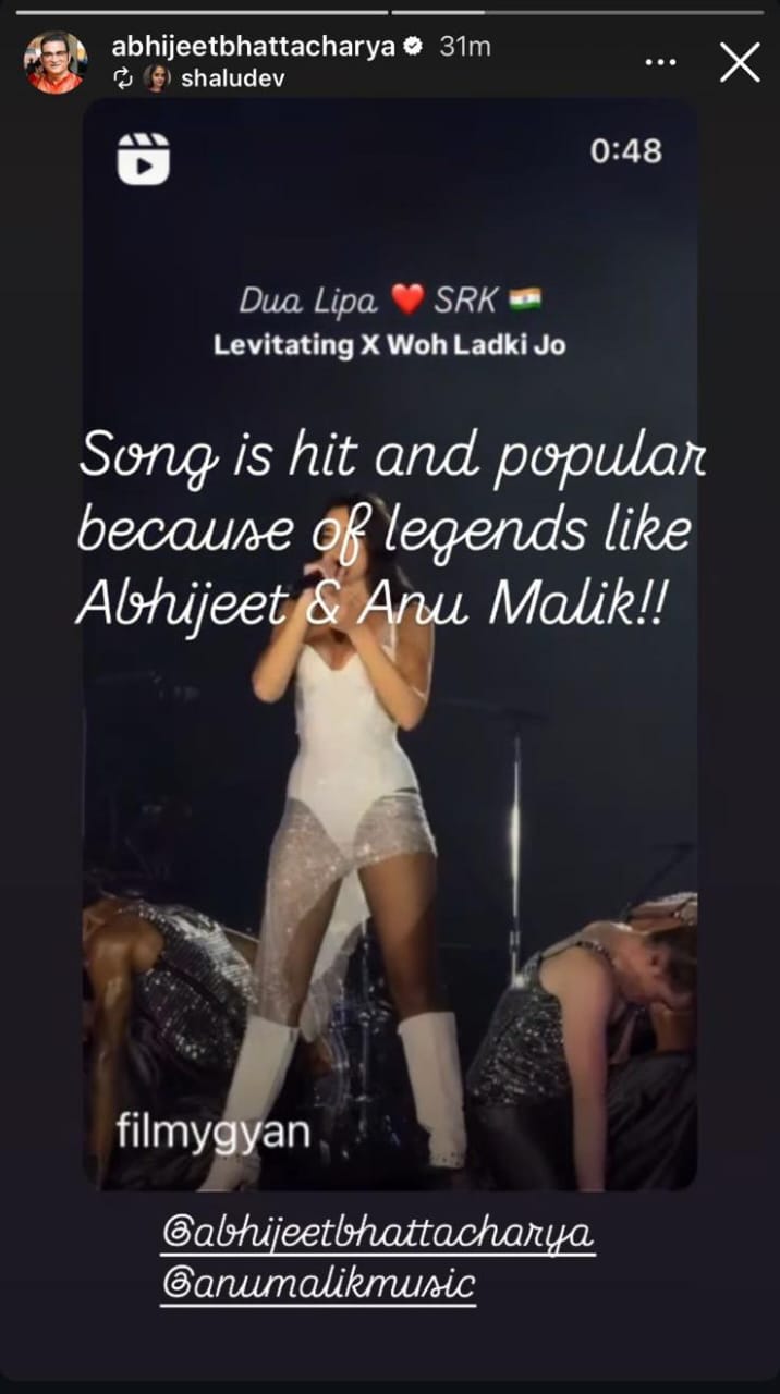 Abhijeet Bhattacharya shared a pair of fan posts on his Instagram Stories. Abhijeet Bhattacharya shared a pair of fan posts on his Instagram Stories.