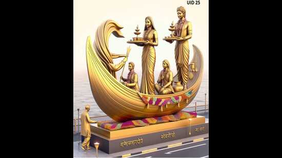 A statue that would be put up at an intersection in Sangam city. (Sourced) A statue that would be put up at an intersection in Sangam city. (Sourced)