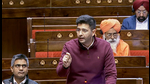Aam Aadmi Party (AAP) MP Raghav Chadha speaks in Rajya Sabha during the Winter Session of Parliament, in New Delhi on Tuesday. (Sansad TV) Aam Aadmi Party (AAP) MP Raghav Chadha speaks in Rajya Sabha during the Winter Session of Parliament, in New Delhi on Tuesday. (Sansad TV)