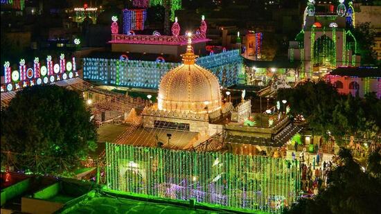 A view of an illuminated dargah of Moinuddin Chishti in Ajmer. (PTI File Photo) A view of an illuminated dargah of Moinuddin Chishti in Ajmer. (PTI File Photo)