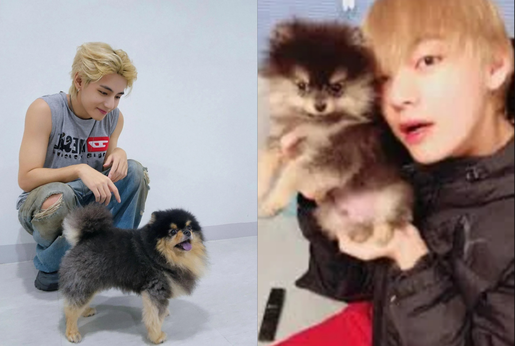 A young Tae with Yeontan A young Tae with Yeontan