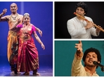 Kuchipudi Gurus Raja Radha Reddy, flautist Rakesh Chaurasia, and vocalist Mahesh Kale will perform at Parampara Series 2024.(Photos: HTBS) Kuchipudi Gurus Raja Radha Reddy, flautist Rakesh Chaurasia, and vocalist Mahesh Kale will perform at Parampara Series 2024.(Photos: HTBS)
