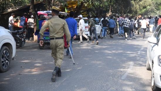 Students who were protesting against the normalization rule were lathi charged by Police outside BPSC office. (Santosh Kumar )
