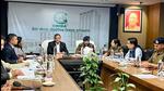 The chief secretary, accompanied by director general of police (DGP) Prashant Kumar, was presiding over the meeting participated by officials of the Noida, Greater Noida, and Yamuna Expressway Industrial Development Authority (Yeida), along with police and district administration officials at the Greater Noida authority office. (HT Photos) The chief secretary, accompanied by director general of police (DGP) Prashant Kumar, was presiding over the meeting participated by officials of the Noida, Greater Noida, and Yamuna Expressway Industrial Development Authority (Yeida), along with police and district administration officials at the Greater Noida authority office. (HT Photos)