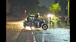 Commuters caught in the rain on Madhya Marg in Chandigarh on Sunday evening. (Keshav Singh/HT) Commuters caught in the rain on Madhya Marg in Chandigarh on Sunday evening. (Keshav Singh/HT)