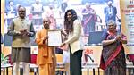 Uttar Pradesh chief minister Yogi Adityanath and deputy chief minister Brajesh Pathak at the 41st Foundation Day of SGPGIMS in Lucknow on Saturday. (HT PHOTO) Uttar Pradesh chief minister Yogi Adityanath and deputy chief minister Brajesh Pathak at the 41st Foundation Day of SGPGIMS in Lucknow on Saturday. (HT PHOTO)
