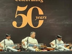 Ustad Amjad Ali Khan with his grandsons Abeer Ali Bangash and Zohaan Ali Bangash(instagram) Ustad Amjad Ali Khan with his grandsons Abeer Ali Bangash and Zohaan Ali Bangash(instagram)