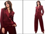 Ananya Panday wows in a stunning burgundy pantsuit in latest pictures.(Instagram/@ananyapanday) Ananya Panday wows in a stunning burgundy pantsuit in latest pictures.(Instagram/@ananyapanday)