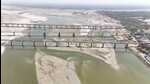 The three streams of Ganga near Sangam before the dredging exercise in Prayagraj. (HT Photo) The three streams of Ganga near Sangam before the dredging exercise in Prayagraj. (HT Photo)