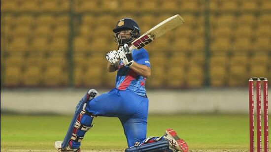 Rinku Singh in action during the Syed Mushtaq Ali Trophy. (PTI) Rinku Singh in action during the Syed Mushtaq Ali Trophy. (PTI)
