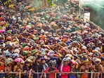 Crowd of devotees at Lord Ayyappa temple in Sabarimala in Pathanamthitta. (PTI/File) Crowd of devotees at Lord Ayyappa temple in Sabarimala in Pathanamthitta. (PTI/File)