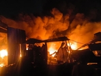 The Mumbai fire brigade reported that the fire erupted on Monday evening(Raju Shinde/HT) The Mumbai fire brigade reported that the fire erupted on Monday evening(Raju Shinde/HT)