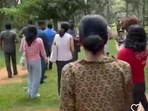 The park authorities confiscated books from readers who attended Secret Santa event held by Cubbon Reads community. ((Screengrab from Cubbon Reads' Instagram post. ) The park authorities confiscated books from readers who attended Secret Santa event held by Cubbon Reads community. ((Screengrab from Cubbon Reads' Instagram post. )