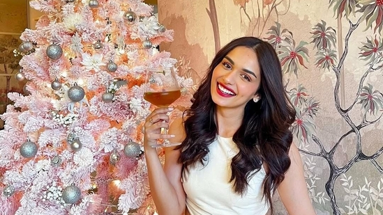 Manushi Chillar shared a picture from her Christmas celebrations at home.