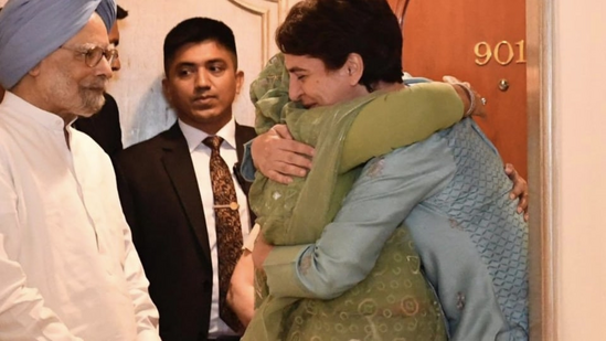 Priyanka Gandhi with former Prime Minister Manmohan Singh. Priyanka Gandhi with former Prime Minister Manmohan Singh.