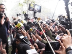 Jan Suraaj party chief Prashant Kishor addressing the protestors at Gardanibagh in Patna(Santosh Kumar) Jan Suraaj party chief Prashant Kishor addressing the protestors at Gardanibagh in Patna(Santosh Kumar)