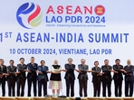 Prime Minister Narendra Modi along with Secretary-General of ASEAN, Dr. Kao Kim Hourn and other dignitaries hold hands during the 21st ASEAN-India Summit, in Vientiane. (ANI Photo) (DPR) Prime Minister Narendra Modi along with Secretary-General of ASEAN, Dr. Kao Kim Hourn and other dignitaries hold hands during the 21st ASEAN-India Summit, in Vientiane. (ANI Photo) (DPR)