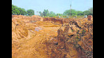 The labourers, who hailed from Bihar, had been working on the construction site for the past two months. The accident occurred as they were levelling a surface 15 feet below the ground level. (HT photo) The labourers, who hailed from Bihar, had been working on the construction site for the past two months. The accident occurred as they were levelling a surface 15 feet below the ground level. (HT photo)