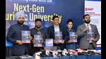 Chandigarh University officials addressing mediapersons in Lucknow on Monday (HT Photo) Chandigarh University officials addressing mediapersons in Lucknow on Monday (HT Photo)